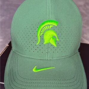 Nike Green and Gray Cap with Spartan Emblem